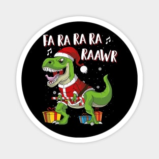 Fa Ra Ra Ra Ra Rawr Santa Dinosaur T Rex Funny Christmas Magnet